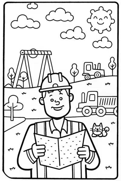 Blippi’s Creative Construction Zone Coloring Page