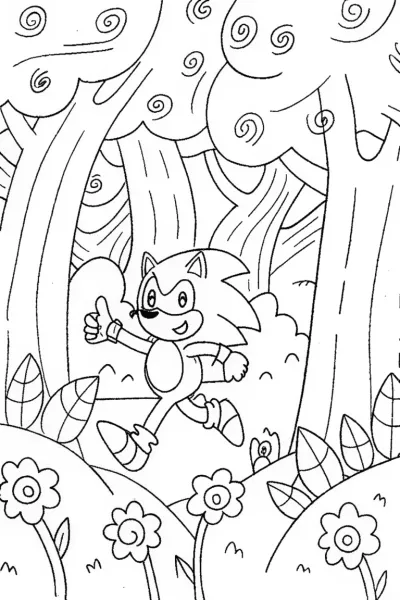 Sonic’s Forest Run: A Speedy Coloring Adventure!