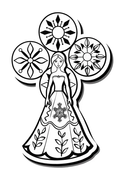 The Princess of the Seasons Coloring Page