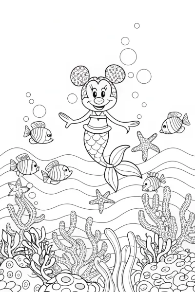 Mickey Mouse’s Ocean Adventure Coloring Page