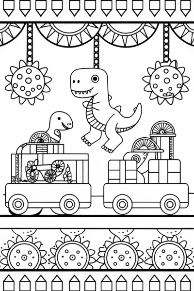 Dino Dino-mite Factory Coloring Page