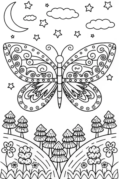 Butterfly Dream Flight Coloring Page