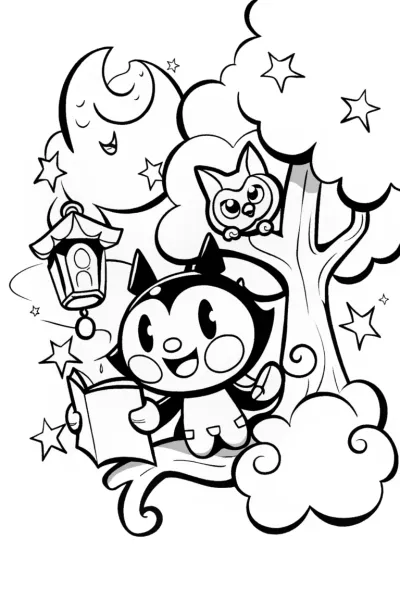 Kuromi’s Dreamy Scavenger Hunt Coloring Page