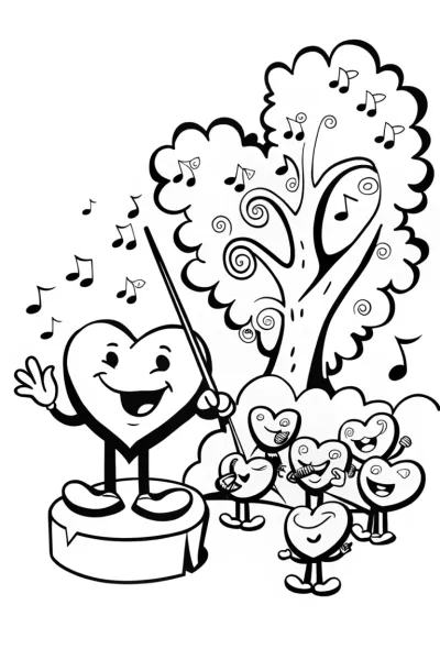 Heart in Harmony Coloring Page