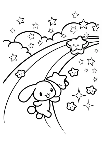 Cinnamoroll’s Stardust Adventure Coloring Page