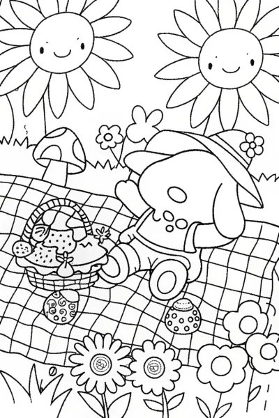 Kawaii Garden Picnic with Cinnamoroll and Friends