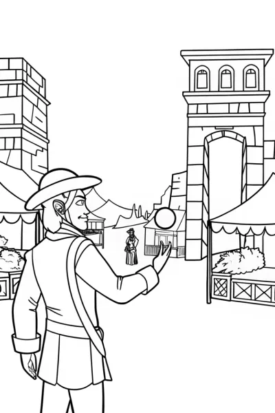 Venom exploring an ancient marketplace