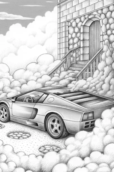 Lamborghini in the cloud castle