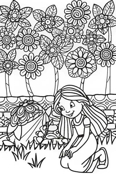 Jasmine’s Flower Guardian Coloring Page