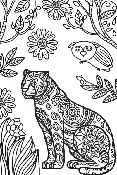 The Guardian of the Jungle Coloring Page