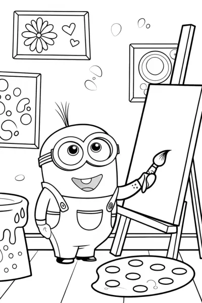 Minion’s Magical Art Studio Coloring Page