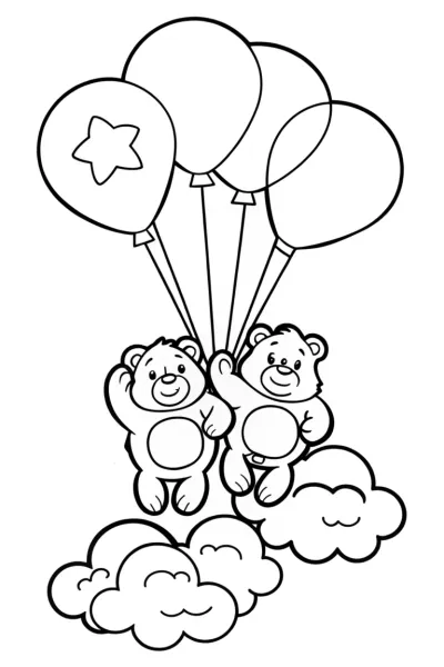 Care Bear’s Dreamy Balloon Ride Coloring Page