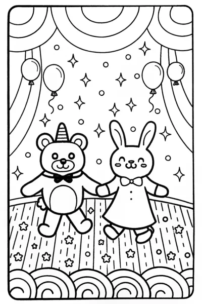 Rainbow Friends’ Dreamy Dance Party Coloring Page