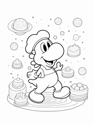 Yoshi baking in space