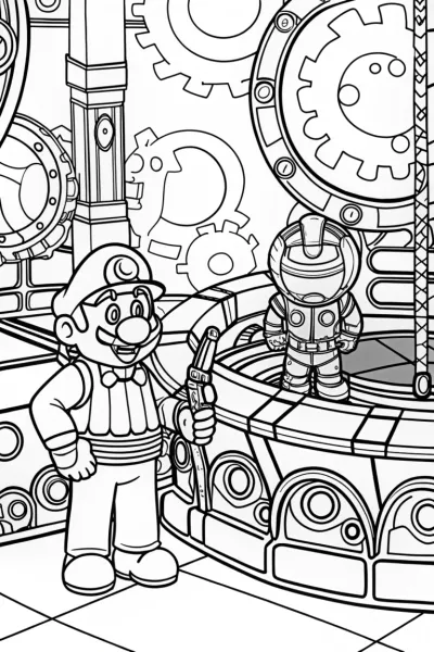 Mario and Luigi’s Historical Time Hop Coloring Page