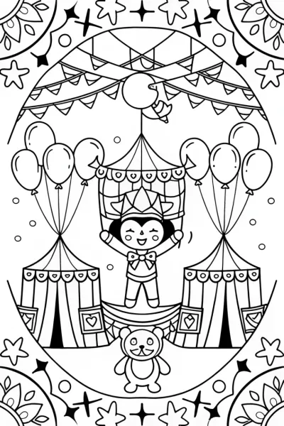 Kuromi’s Enchanted Circus Coloring Page