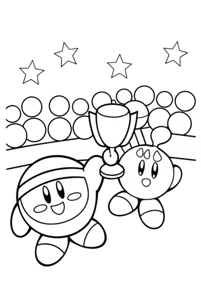 Kirby’s Galactic Sports Day Coloring Page