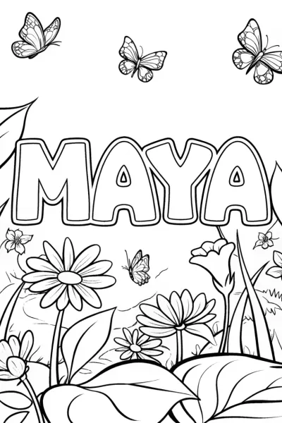 MAYA Garden Coloring Page