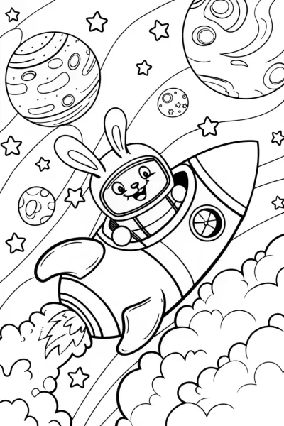 Squishmallow Space Race Coloring Page