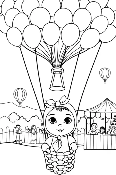 Baby at the balloon festival