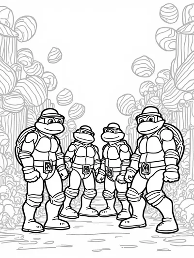 TMNT detectives in a candy shop