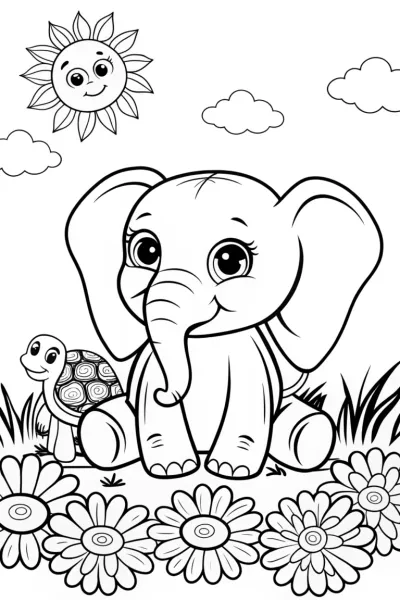 Giggles in the Garden Coloring Page