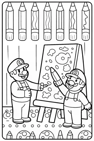 Mario and Luigi’s Artful Adventure Coloring Page