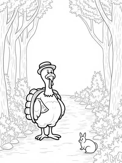 Turkey adventurer in the forest