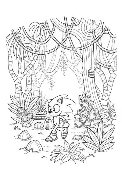 Sonic’s Jungle Adventure Coloring Page