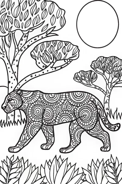 The Enchanted Black Panther Coloring Page