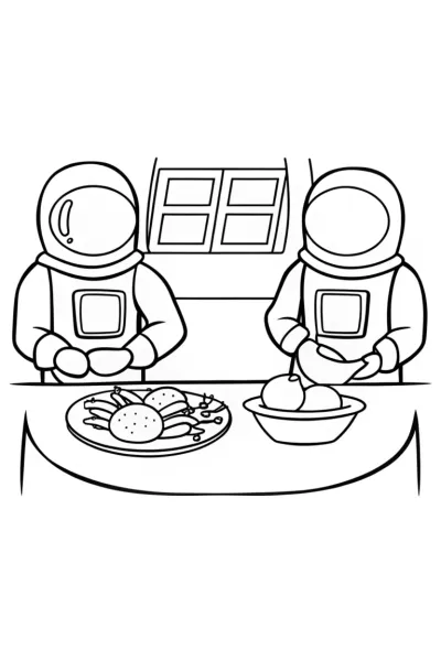 Astronauts preparing Thanksgiving feast
