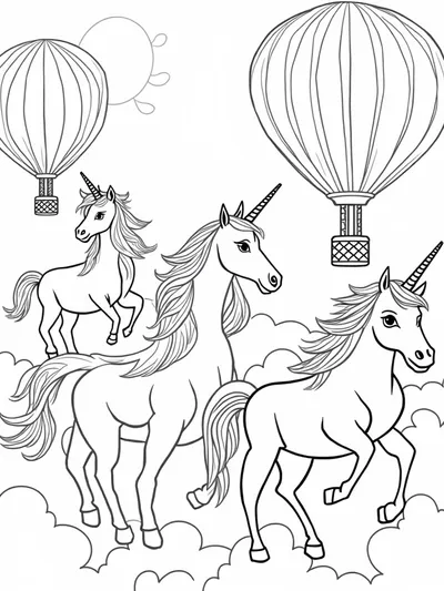 Unicorns in a balloon festival