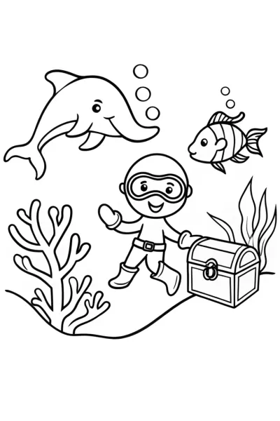 Blippi’s joyful ocean exploration coloring page