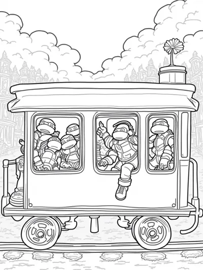 Teenage Mutant Ninja Turtles train adventure
