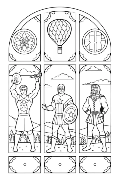 Captain America’s History Adventure Coloring Page