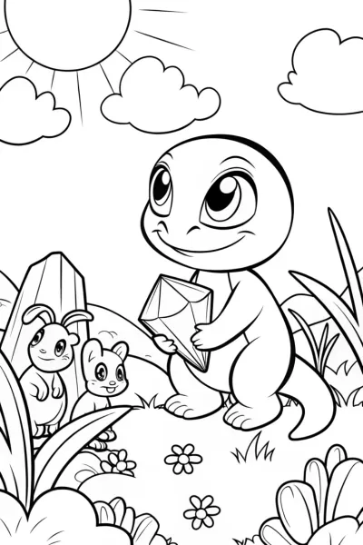 Godzilla’s Garden of Gigantic Gems Coloring Page