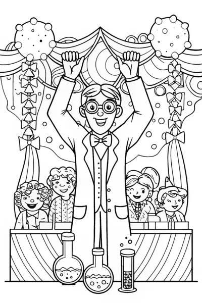 Blippi’s Fun Science Fair Coloring Page