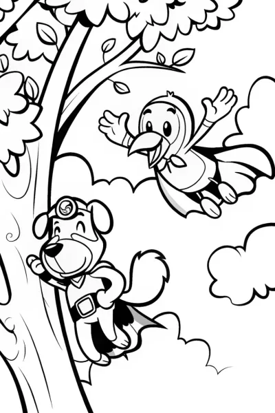 Super Hero Pet Rescue Squad Coloring Page