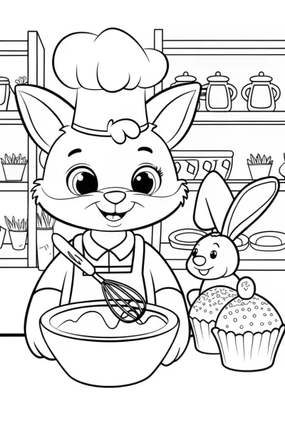 The Sweet Bakery Friends Coloring Page