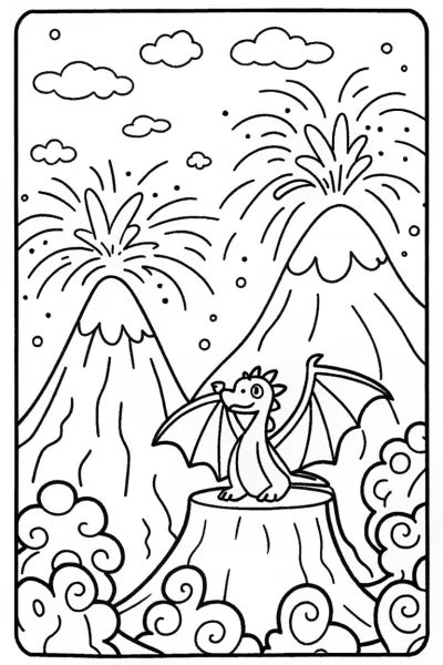 Charizard in a fiery lava landscape