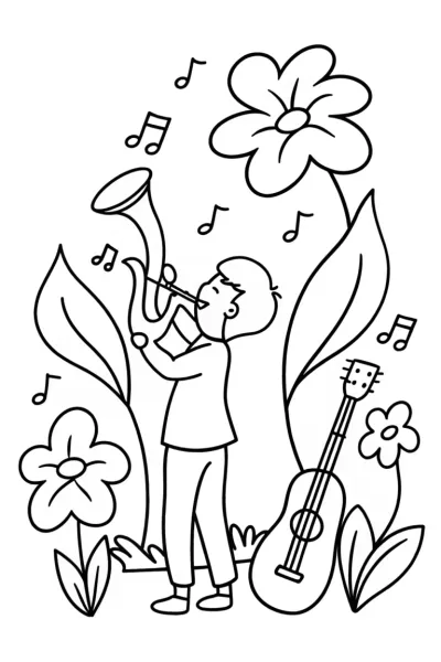 JJ’s whimsical musical garden scene