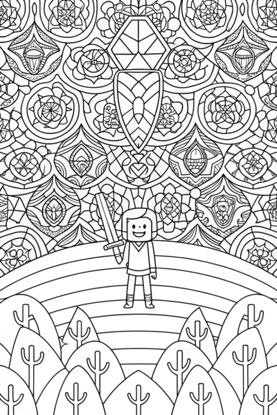 Minecraft End Portal Adventure Coloring Page