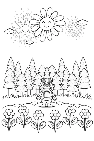 Bowser’s Magical Garden Showdown Coloring Page