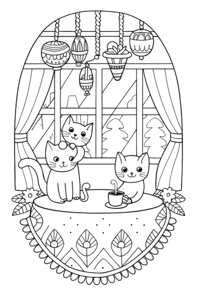 Whimsical Cat Café: Cozy Moments with Feline Friends