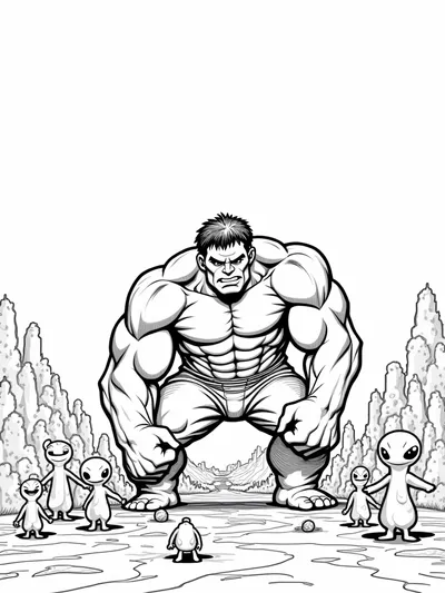 Hulk shaping an alien park