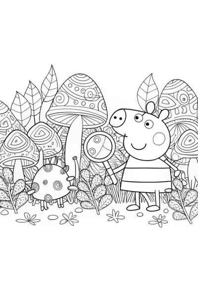 Peppa Pig’s Nature Detective Adventure Coloring Page