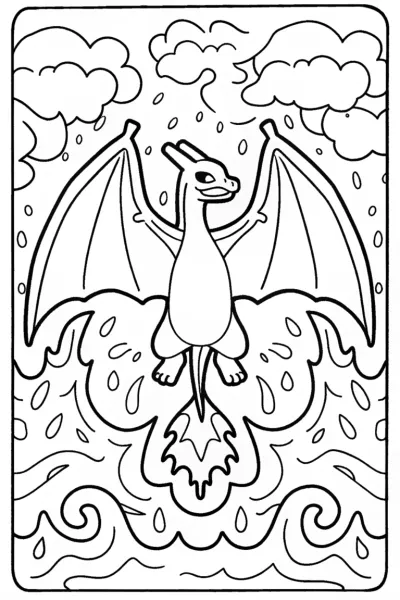 Charizard in a fiery swirl dance