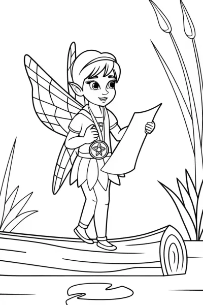 Fairy cartographer exploring waterway