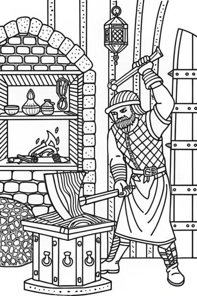 The mystical forge of glowing creations