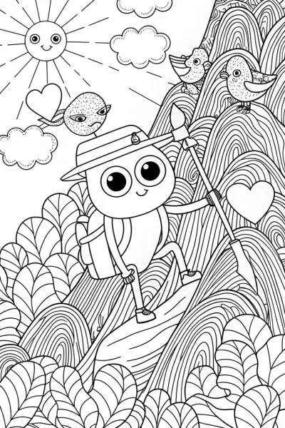 Brave Heart Climbing Adventure Coloring Page